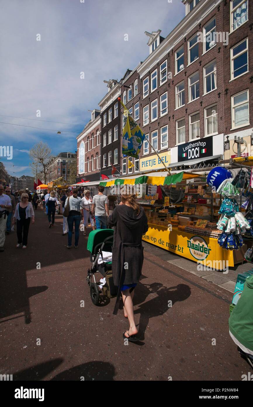 Niederlande, Provinz Nord Holland, Amsterdam, Den Albert Cuyp Markt, dem größten Markt Amsterdam, Albert Cuypstratt Straße Stockfoto