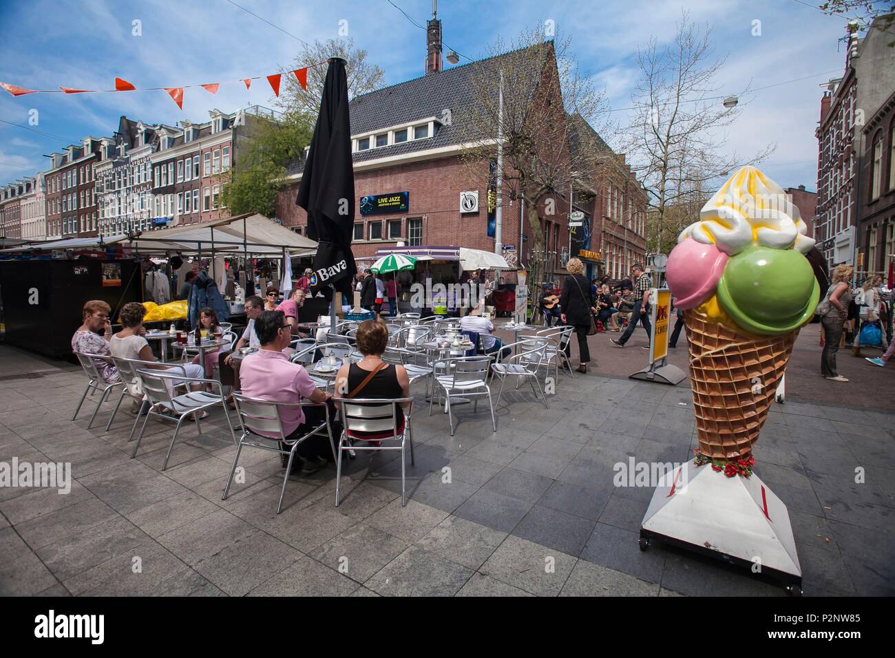 Niederlande, Provinz Nord Holland, Amsterdam, Den Albert Cuyp Markt, dem größten Markt Amsterdam, Albert Cuypstratt Straße Stockfoto
