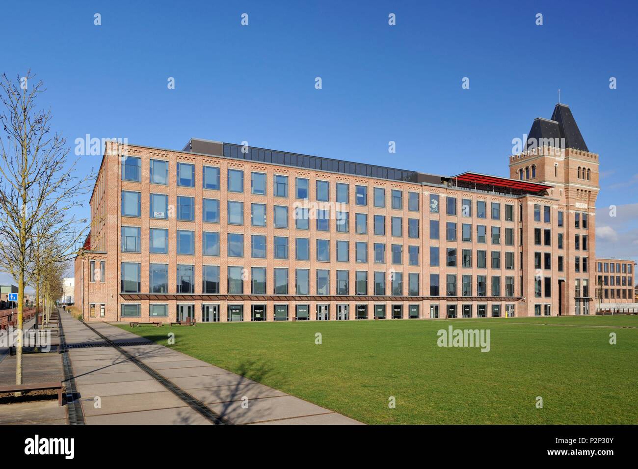 Frankreich, Nord, LIlle, Bezirk von Bois Blancs, EuraTechnologies Business Park Pole der Exzellenz der TIC der Lille Metropole in Le Blan-Lafont, ehemalige Spinnerei 1900 gewidmet Stockfoto