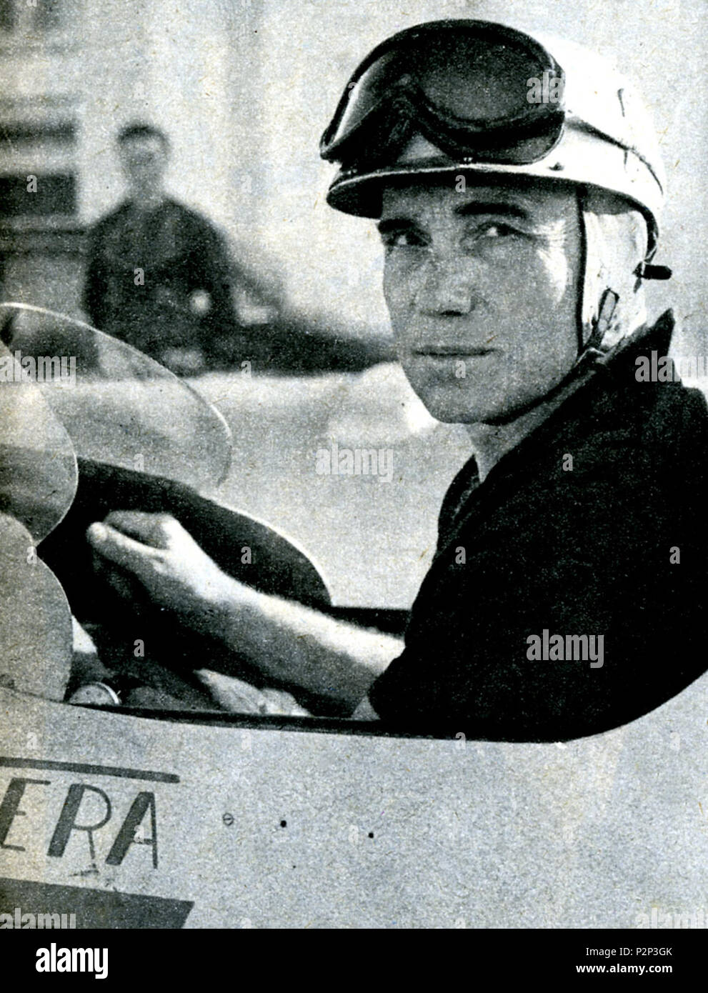 Foto vom Magazin Radiocorriere (1957). 1957. Indeciso42 an das italienische Projekt. 71 Piero Taruffi Stockfoto