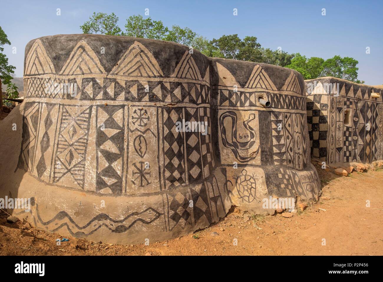 Burkina Faso, Center-Sud Region, Provinz Nahouri Tiebele, der königliche Hof ist ein außergewöhnliches Zeugnis der Kassena Traditionen und Architektur Stockfoto
