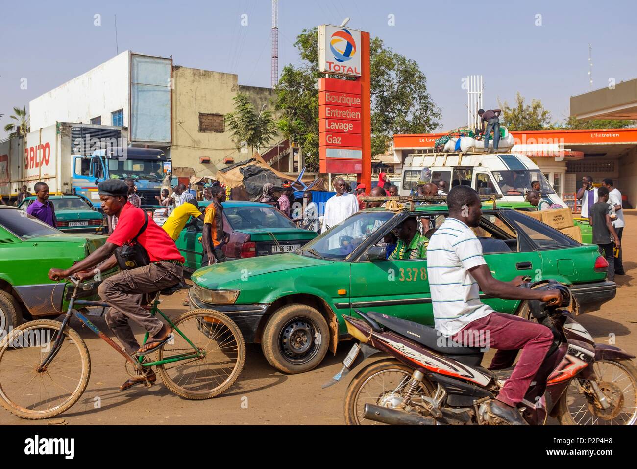 Burkina Faso, Region Centre, Ouagadougou, Taxis Downtown Stockfoto