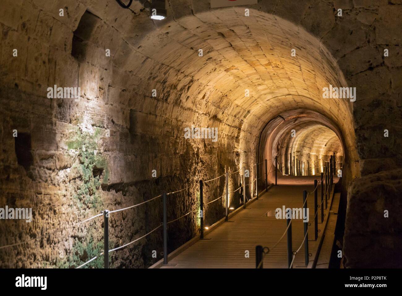 Israel, morgen auch in der christlichen Welt als Saint-Jean-d'Acre, die von der UNESCO geschützte Altstadt, Templer Tunnel Stockfoto