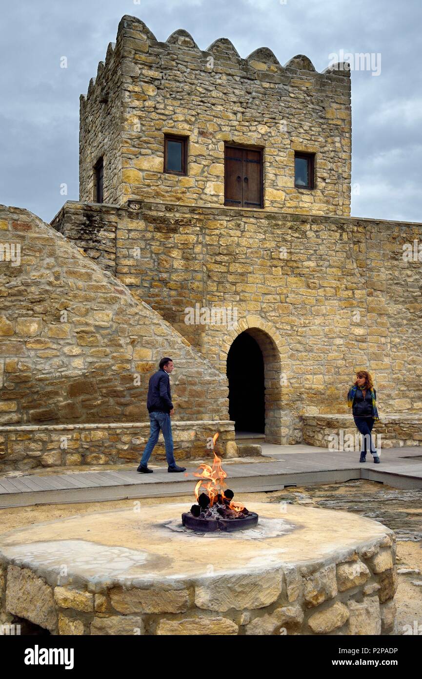 Aserbaidschan, Baku, Surakhany, atashgah oder Feuer Tempel, zoroastrischen Ort der Anbetung während des 18. Jahrhunderts durch einen indischen Gemeinschaft auf einer Erdgas Feld gebaut Stockfoto