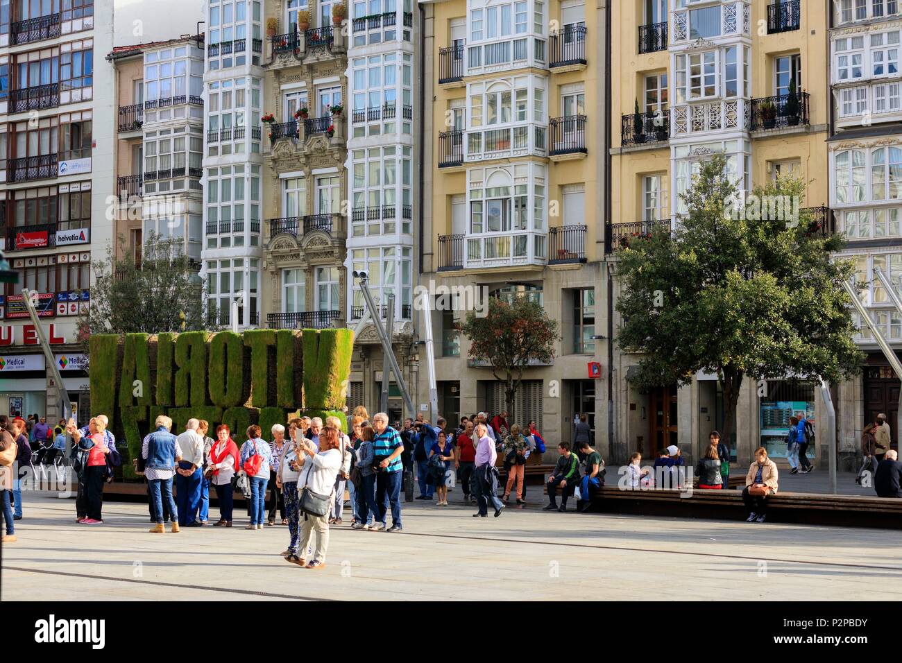 Spanien, Baskenland, Alava, Vitoria Gasteiz, Altstadt, Virgen Blanca Plaza Stockfoto