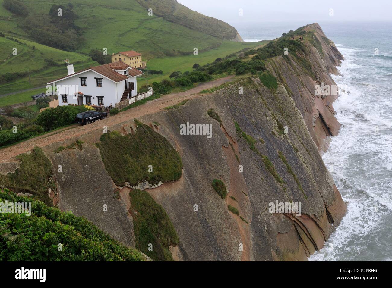 Spanien, Baskenland, Guipuscoa, Zumaia, Falaises de Flysch Stockfoto
