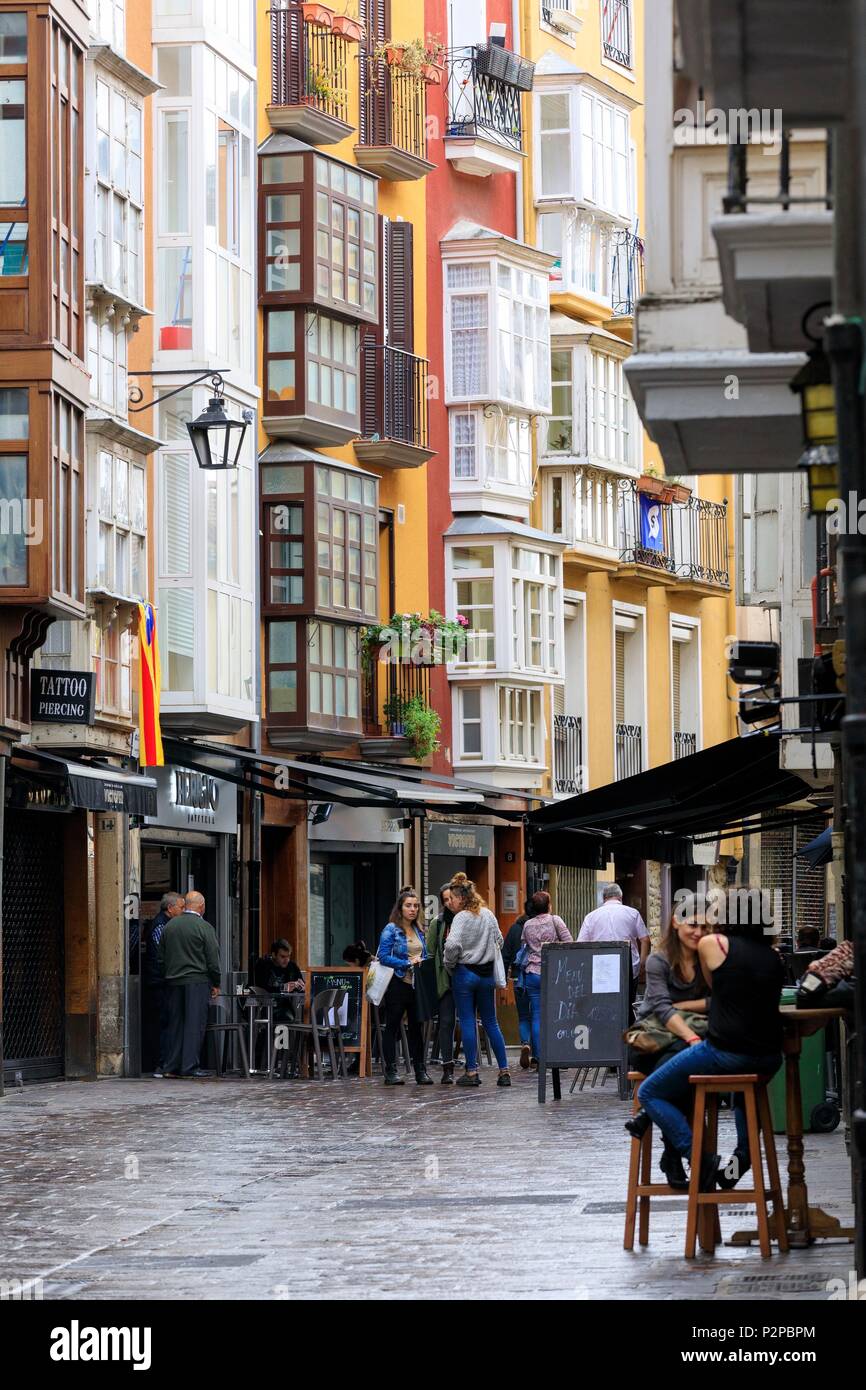 Spanien, Baskenland, Alava, Vitoria Gasteiz, Altstadt, Aiztogile Straße Stockfoto