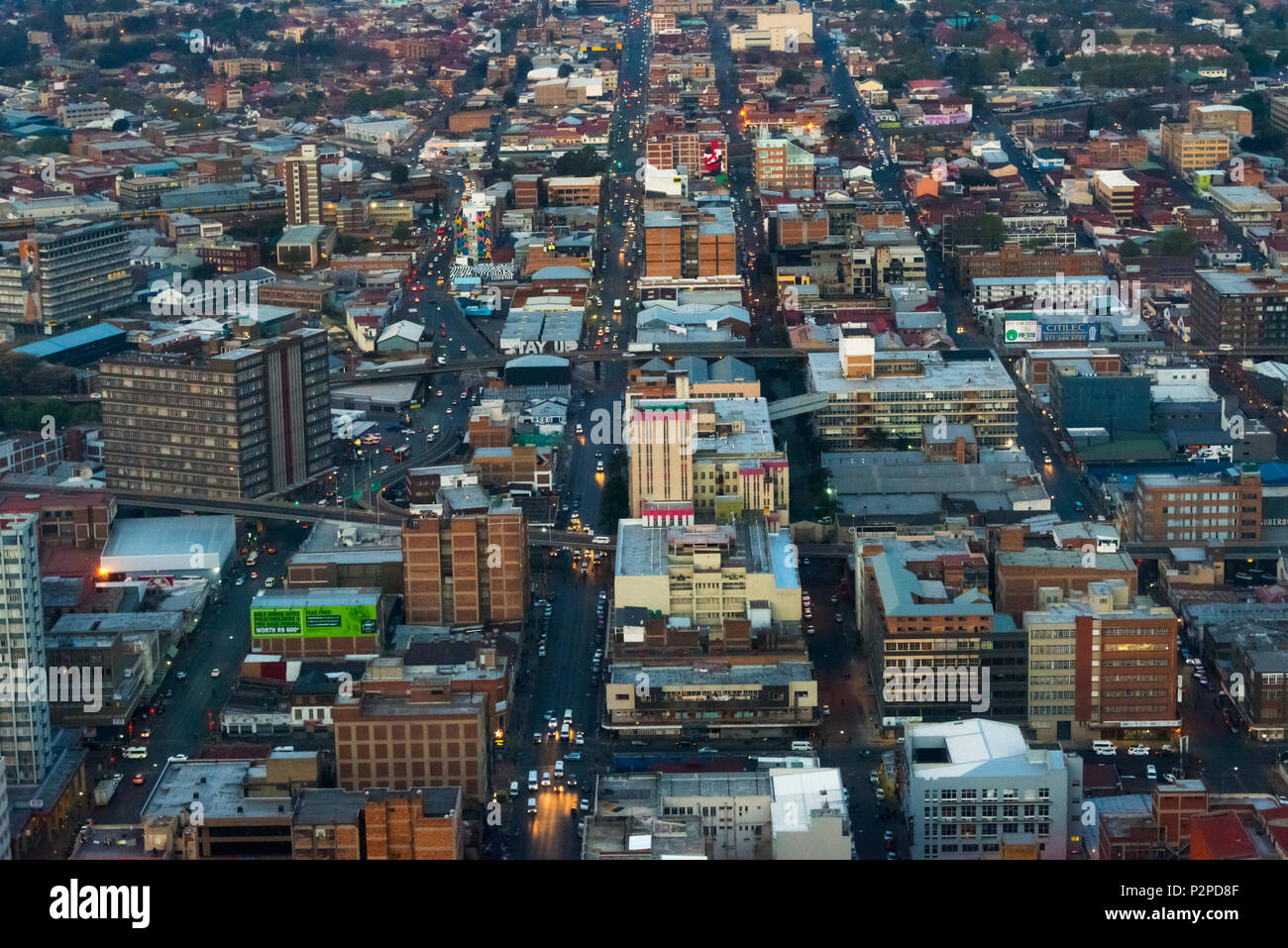 Stadtbild von Johannesburg von Oben von Afrika, Südafrika Stockfoto