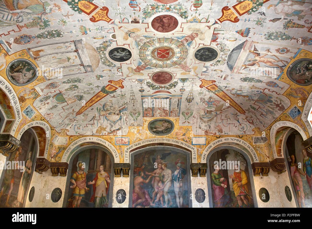 Frankreich, Yonne, Chateau d'Ancy le Franc, Wandmalereien, zurückzuführen auf die Maler der Schule von Fontainebleau, Nicolas de Hoey Stockfoto