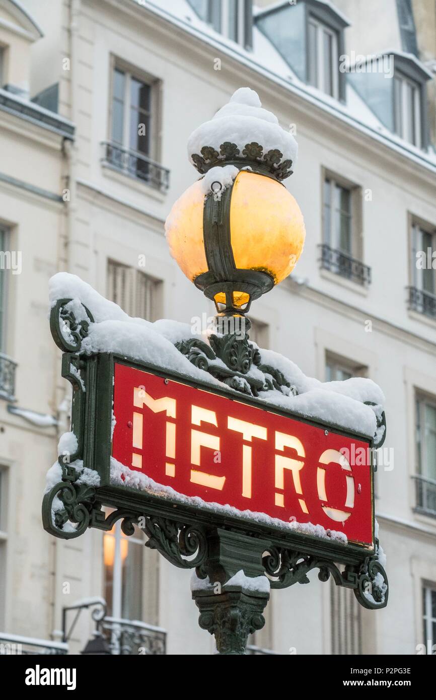 Frankreich, Paris, Metro, schneefälle am 07/02/2018 Stockfoto