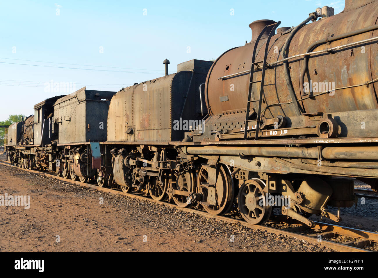 Einsame Lokomotive, Victoria Falls, Simbabwe Stockfoto