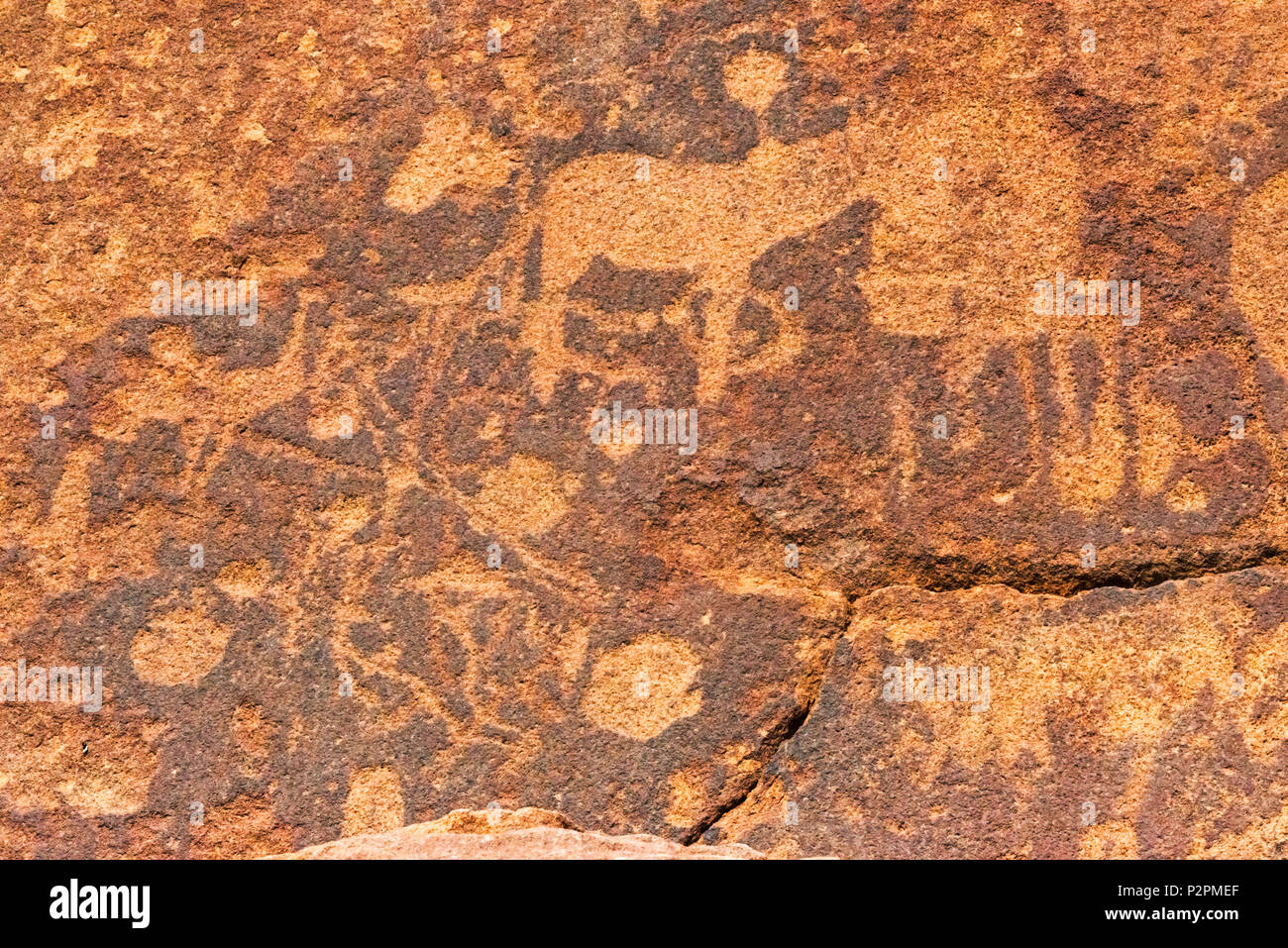 Bushman gravuren von Twyfelfontein, UNESCO-Weltkulturerbe, Damaraland, Kuene Region, Namibia Stockfoto