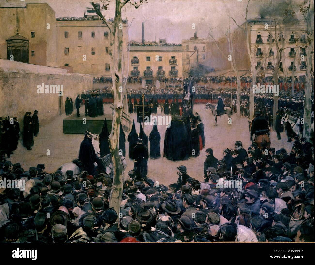 "Agrigento", 1894. Öl auf Leinwand, 127 x 166 cm, wie 11076. Autor: Ramon Casas i Carbó (1866-1932). Lage: das Museo Reina Sofia - PINTURA, MADRID, SPANIEN. Stockfoto