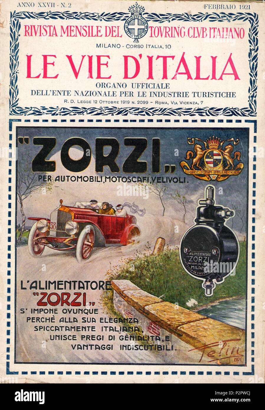 . Scanner di Vecchia rivista. 1921. Meinname (Rimigliano (Talk)) 88 2 Touring Stockfoto