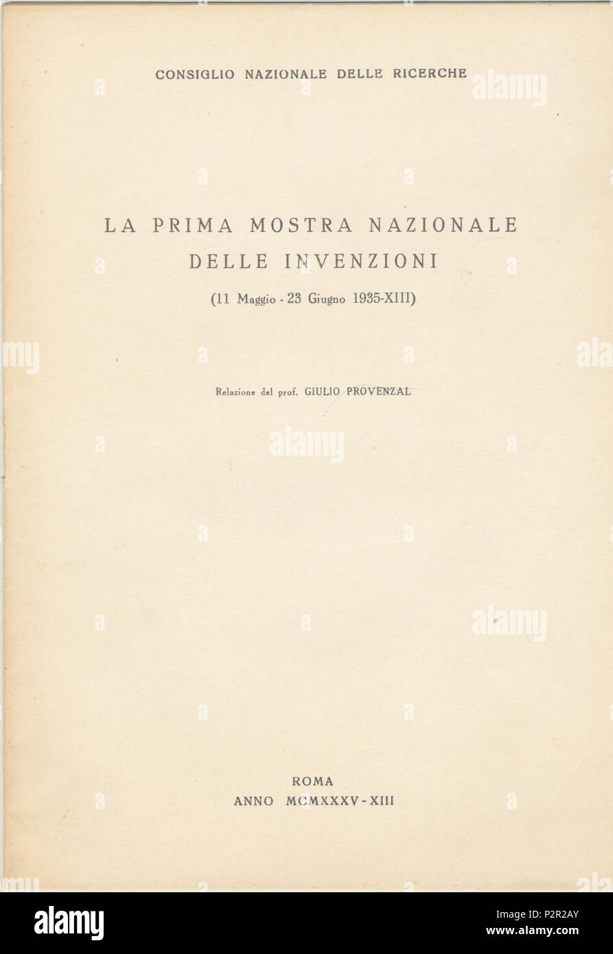 . Italiano: Giulio Provenzal, La prima Mostra Nazionale delle invenzioni. ca. 1940. Giulio Provenzal 46 La prima Mostra Nazionale delle invenzioni Giulio Provenzal Museo scienza tecnologia Milano Stockfoto