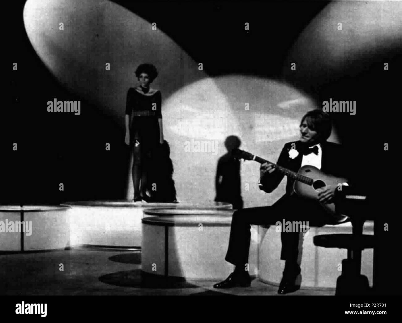 . Nino Ferrer in einem Italienischen TV-Show. März 1970. Unbekannt 65 Nino Ferrer in einem Italienischen TV-Show Stockfoto