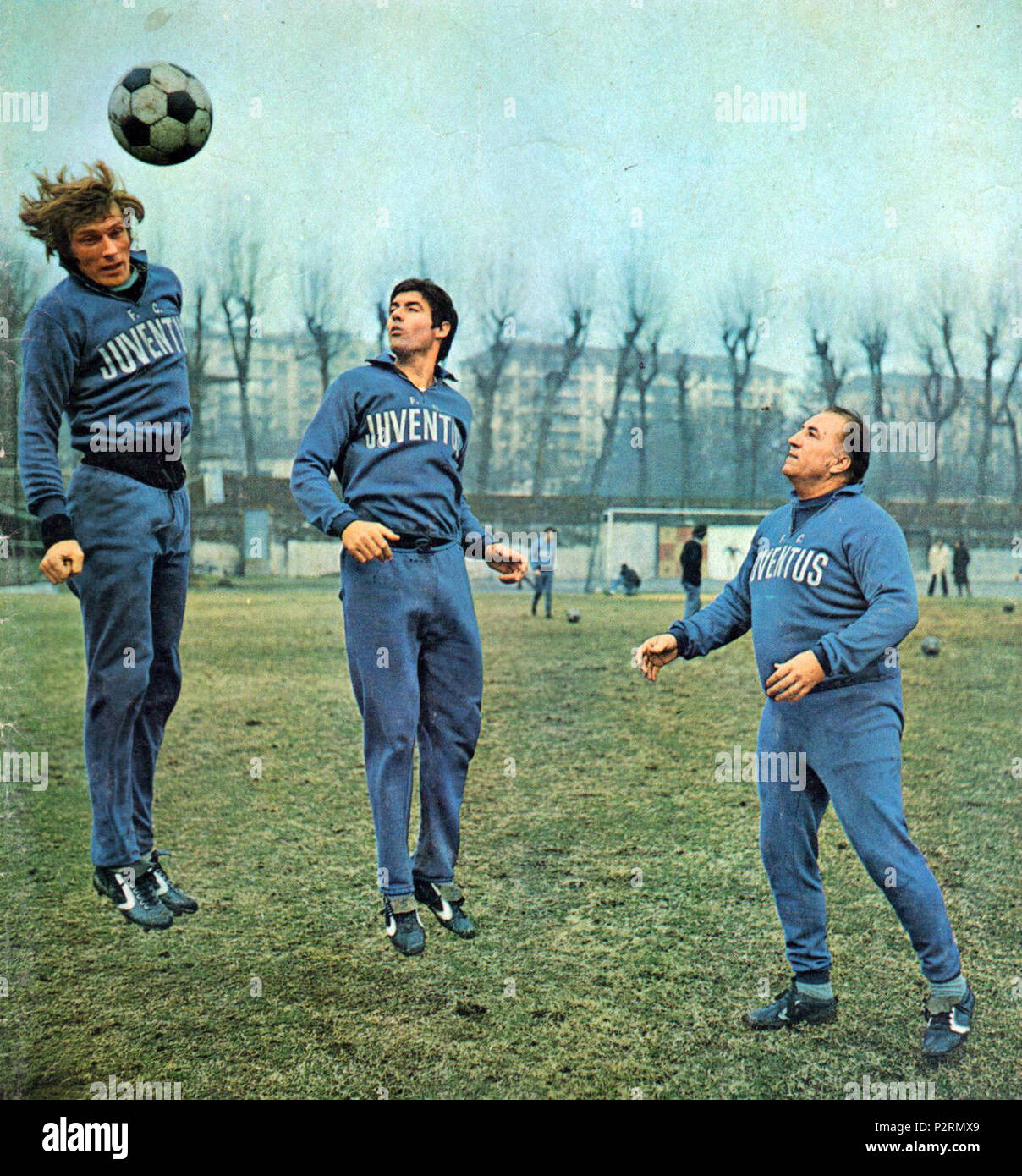 45 Juventus FC 1971-72 - Schulung - Morini, Salvadore, Vycpálek Stockfoto