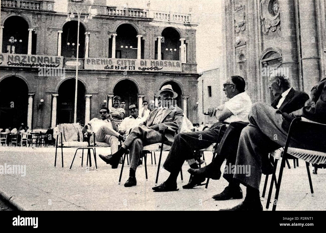 . Hauptplatz in Marsala. 8. September 1963. Unbekannt 54 Marsala 1963 Stockfoto