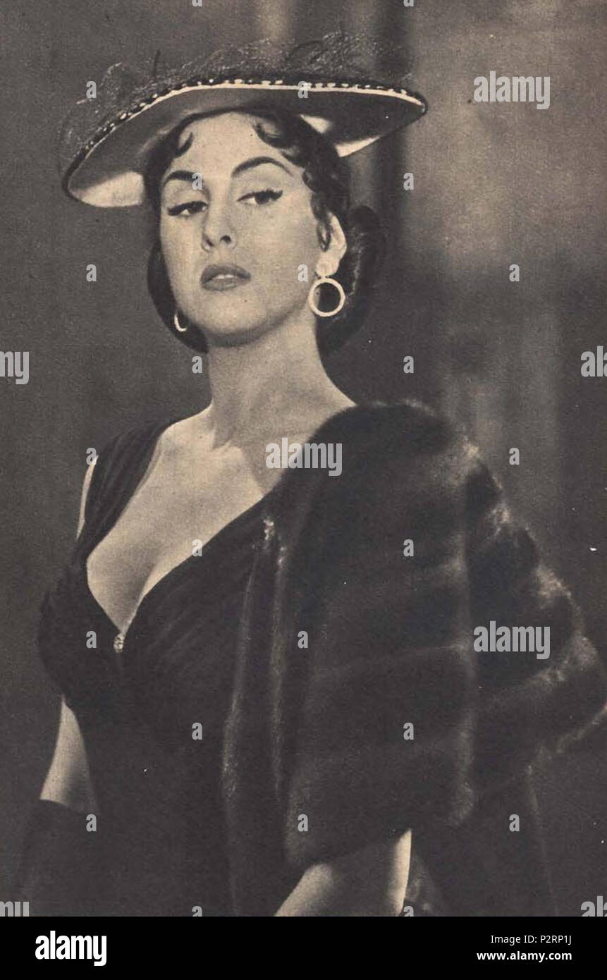 . Die italienische Schauspielerin Maria Frau auf der Bühne in dem Stück Fr. fantasmi. 7. November 1954. Unbekannt 53 Maria Frau auf der Bühne in dem Stück fantasmi Fr... Stockfoto