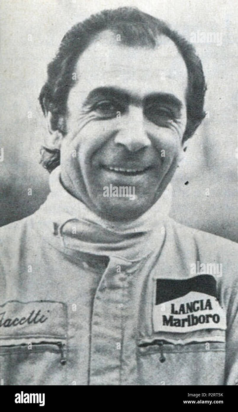 . Italienische Rennfahrer Carlo Facetti von Lancia Marlboro Racing Team im Jahr 1975. im ersten Quartal 1975. Unbekannt 15 Carlo Facetti - 1975 - Lancia Marlboro Stockfoto