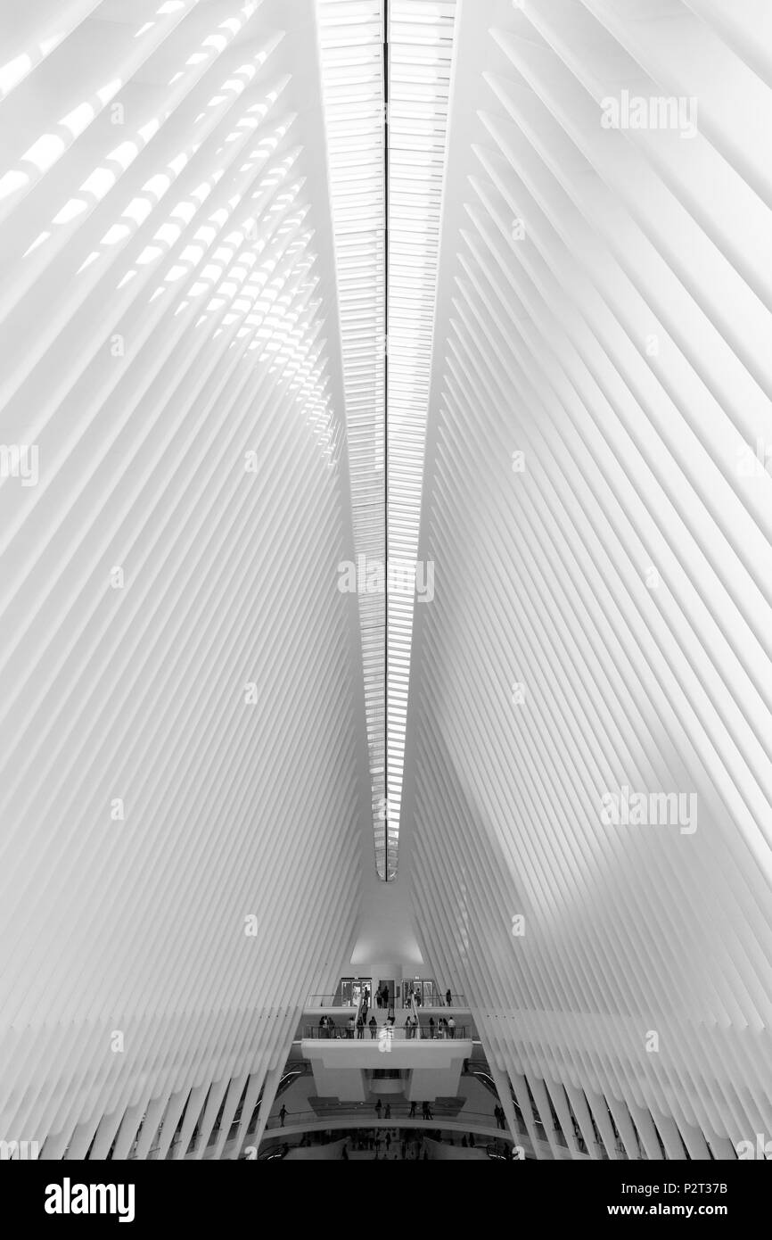 Santiago Calatrava World Trade Center Transportation Hub. August 2016. New York City, Vereinigte Staaten von Amerika Stockfoto