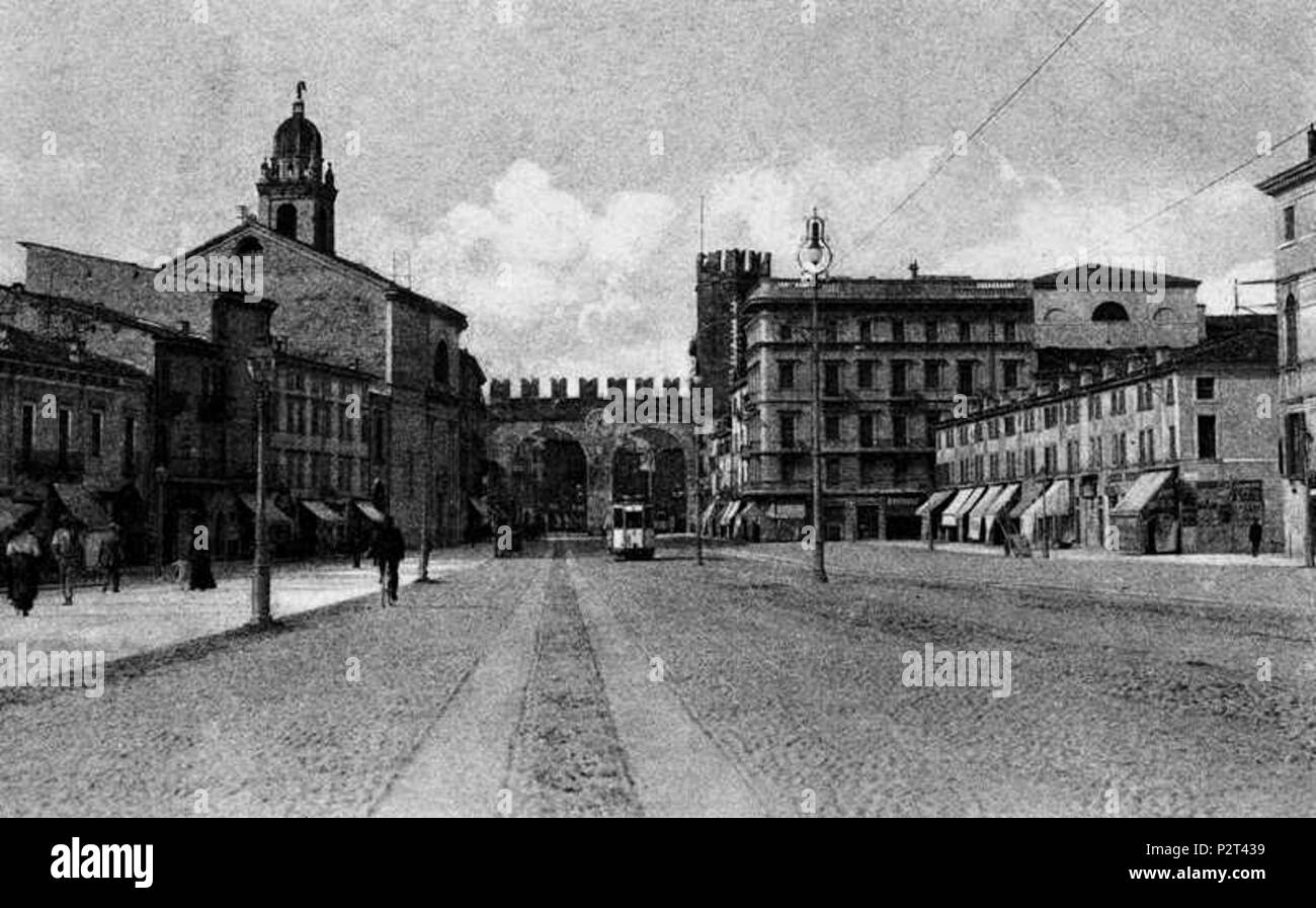 . Italiano: Corso Porta Nuova in Verona, in una Foto della prima metà del XX secolo. Die erste Hälfte des zwanzigsten Jahrhunderts. Unbekannt 20 CorsoPortaNuovaVrOld Stockfoto