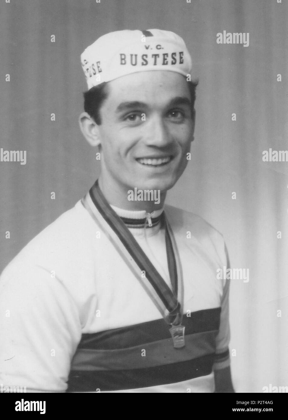 . Englisch: Bild von Danilo Grassi, eine Italienische ehemalige Professionelle road Radrennfahrer, der die Welt Amateur Meisterschaft 1962 Italiano gewonnen: Foto del ciclista Danilo Grassi, Campione del mondo dilettanti 1962. 1962. 21 Danilo Danilo Grassi Grassi Stockfoto