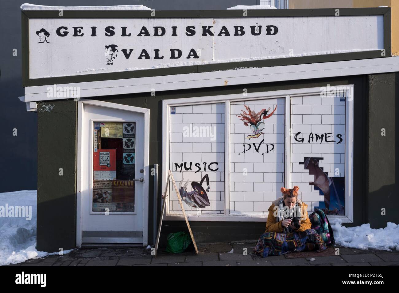 Island, Capital Region, Reykjavik, Record Store Stockfoto