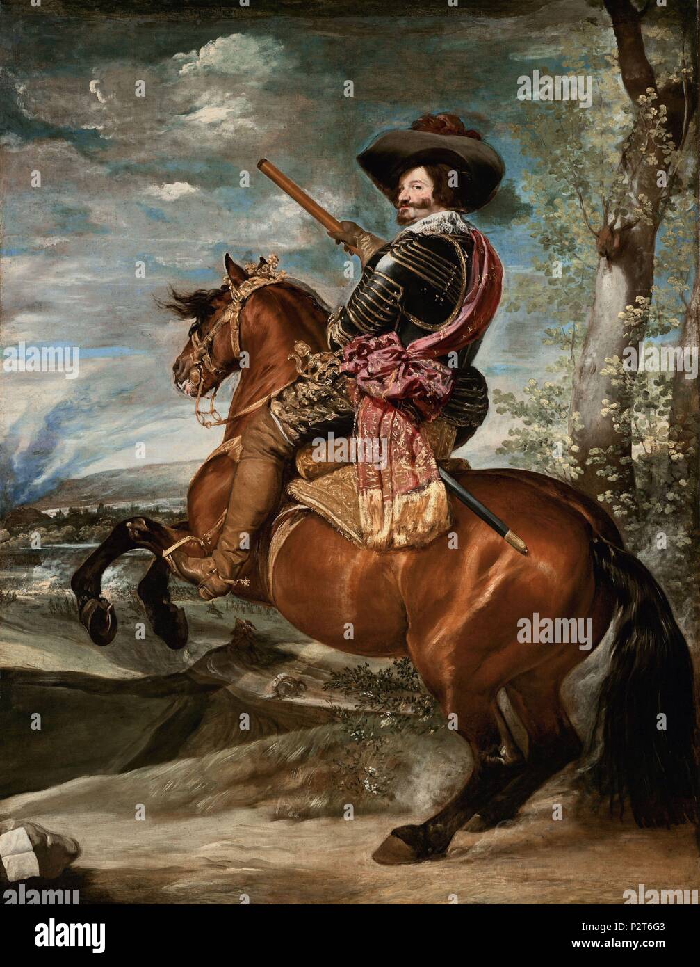 "Gaspar de Guzmán, Count-Duke von Olivares', Ca. 1636, Spanish School, Öl auf Leinwand, 313 cm x 239 cm, P 01181. Autor: Diego Velázquez (1599-1660). Lage: Museo del Prado - PINTURA, MADRID, SPANIEN. Stockfoto