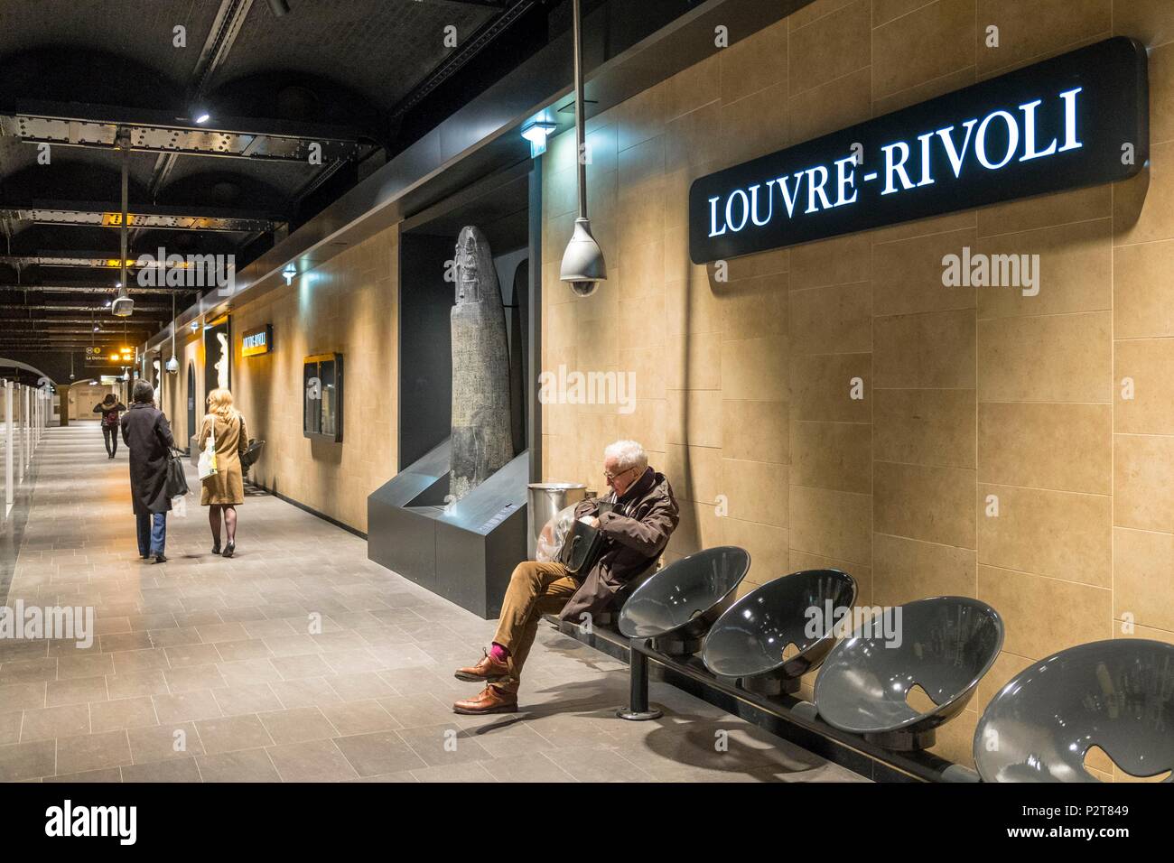 Frankreich, Paris, die LOUVRE-RIVOLI U-Bahn Station Stockfoto