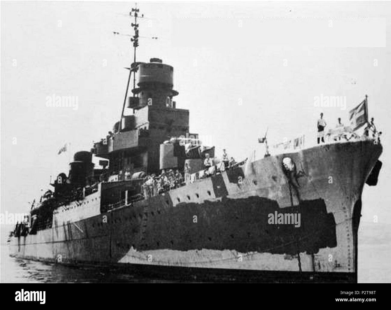 . Italiano: L'incrociatore Pompeo Magno con la livrea mimetica. 1943. Unbekannt 42 italienischen Kreuzer Pompeo Magno Stockfoto