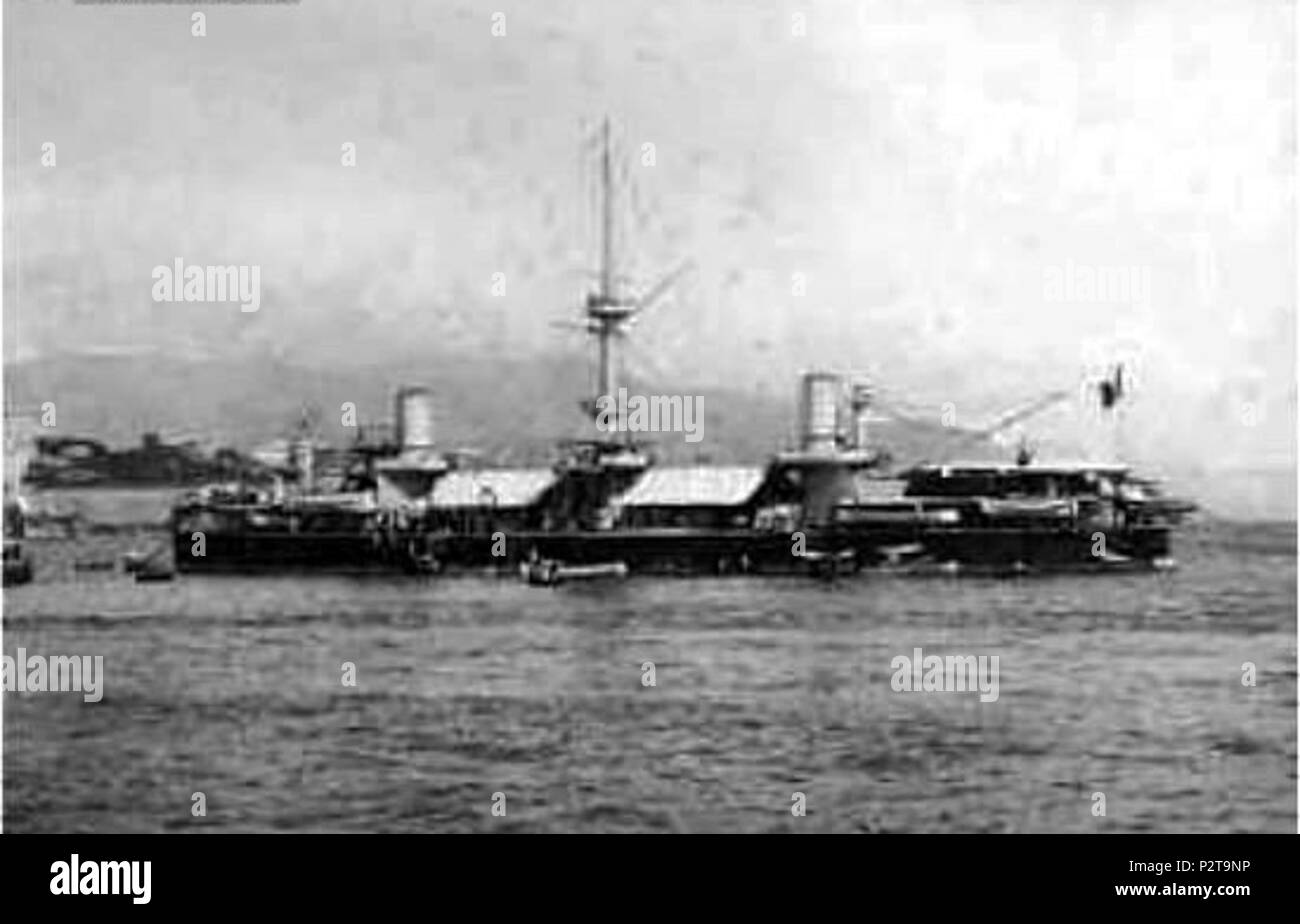 . English: Der italienische Kreuzer Andrea Doria auf Reede vor Genua im Jahr 1905 Englisch: Die italienischen Kreuzer Andrea Doria aus anlegeplätzen Genova 1905 Italiano: La corazzata RN Andrea Doria ancorata in Radu Genova nel 1905. 1905. Unbekannt 76 RN Andrea Doria Genova 1905 Stockfoto