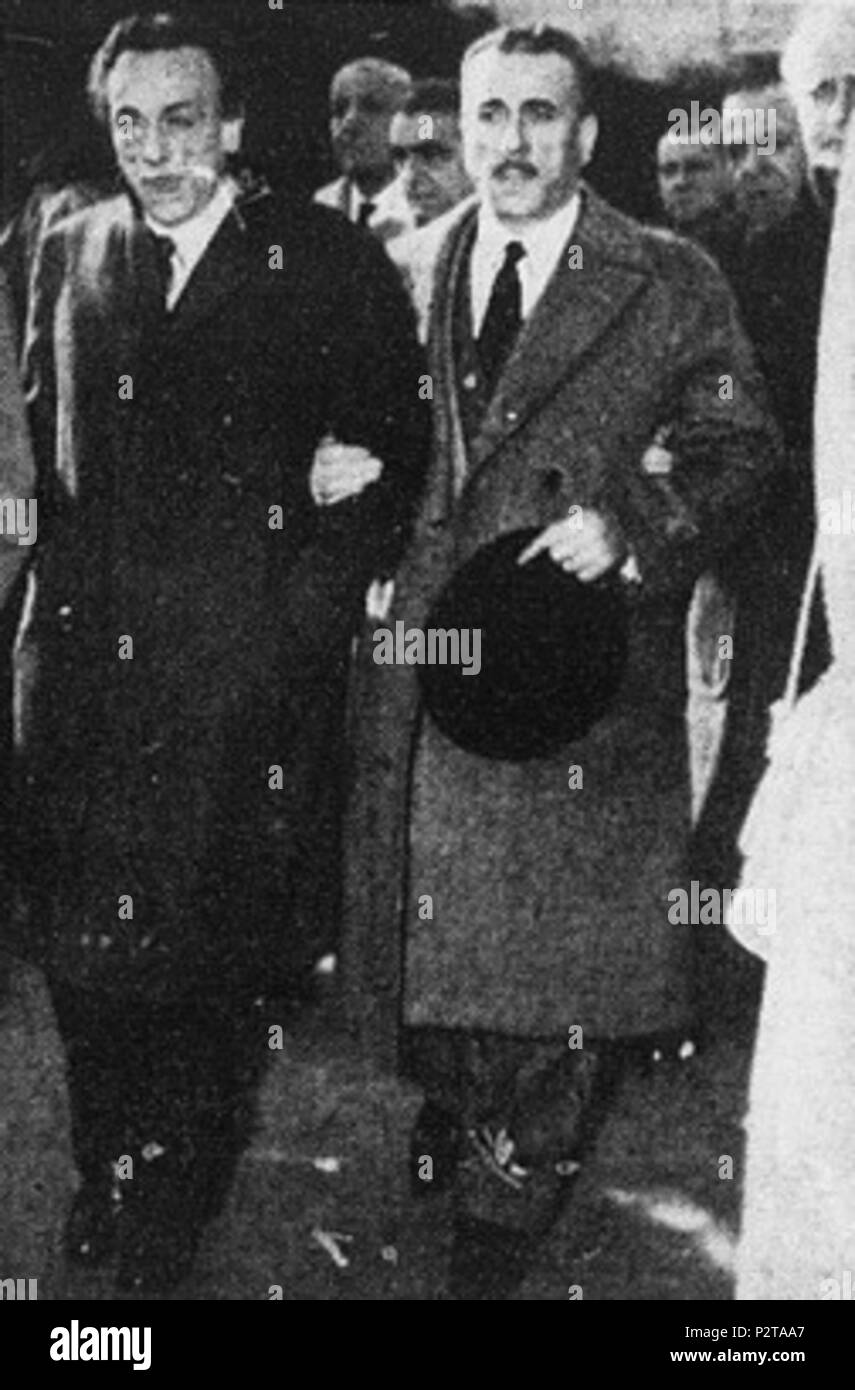 . Brüder Eduardo und Peppino De Filippo an den Beerdigungen von Eduardo's Tochter Luisella. 6. Januar 1960. Unbekannt 24 Eduardo und Peppino De Filippo 1960 Stockfoto