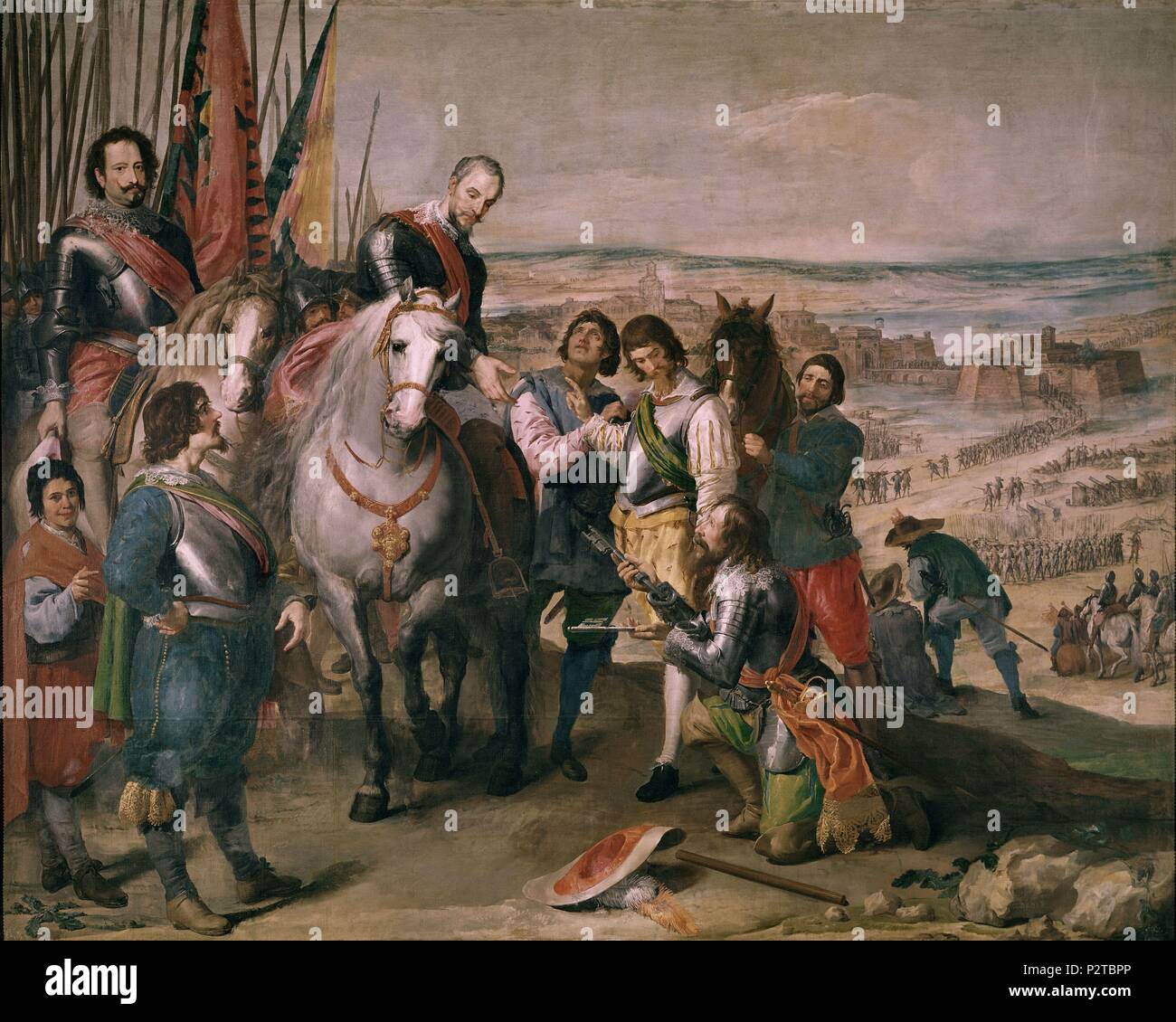 "Die Auslieferung des Juliers", 1634-1635, Öl auf Leinwand, 307 x 381 cm, P 00858. Autor: José Leonardo (1601-1652). Lage: Museo del Prado - PINTURA, MADRID, SPANIEN. Stockfoto