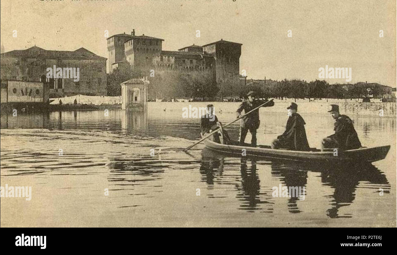 17 Castello di San Giorgio Durante l'Alluvione Stockfoto