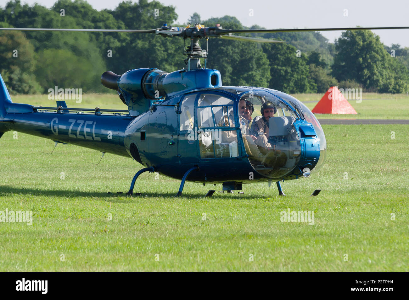 Westland SA 341 B Gazelle AH1 eine komplett restaurierte ex Army Air Corp Hubschrauber, ist jetzt Teil der Gazelle Squadron Display Team Stockfoto