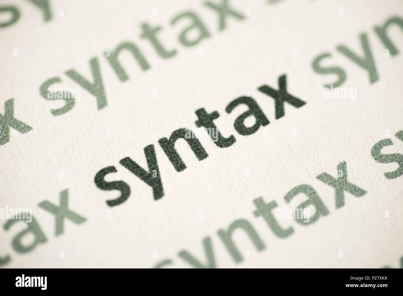 Word Makro Syntax auf weißem Papier gedruckt Stockfoto