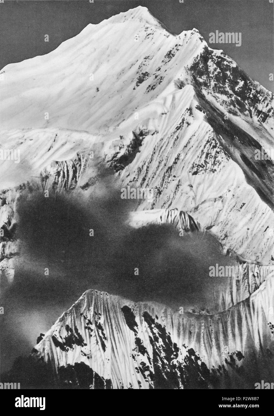 L'Grat NE du Mont Everest et le Sommet; Foto de AFR Wollaston 01 plancheI Stockfoto