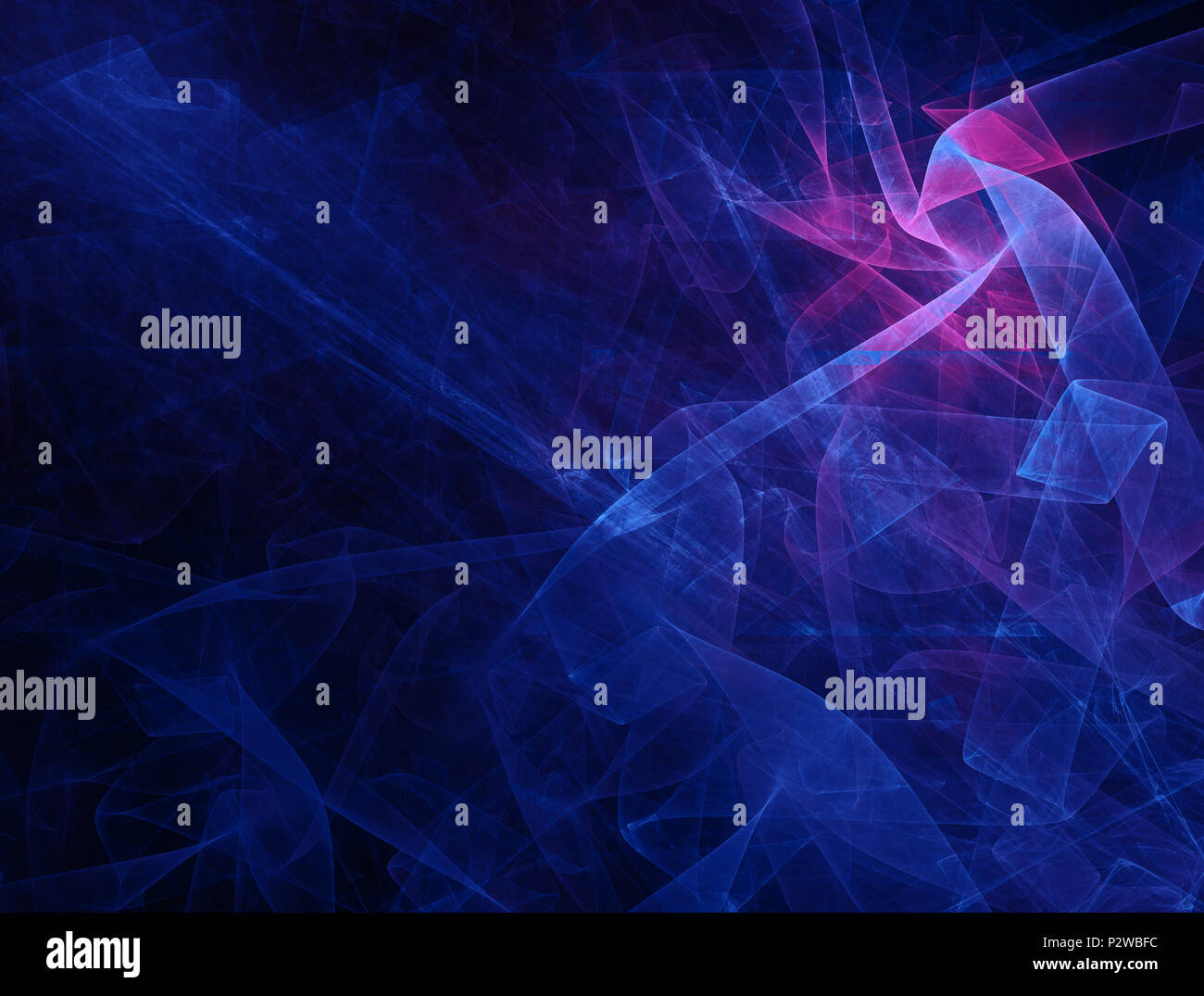 Die digitale Scharlachrote Blume in Blau. Chaotische Maschen bilden eine schöne Zusammenfassung. Composite fractal Hintergrund. Stockfoto