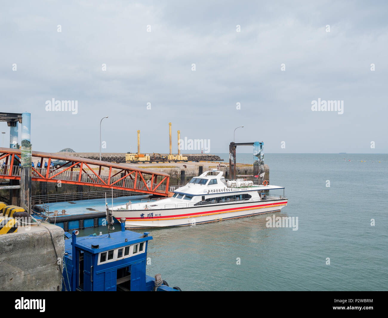 Matsu, JUN 2: Morgen Blick auf die Beigan Baisha Hafen am Jun 2, 2018 at Matsu, Taiwan Stockfoto