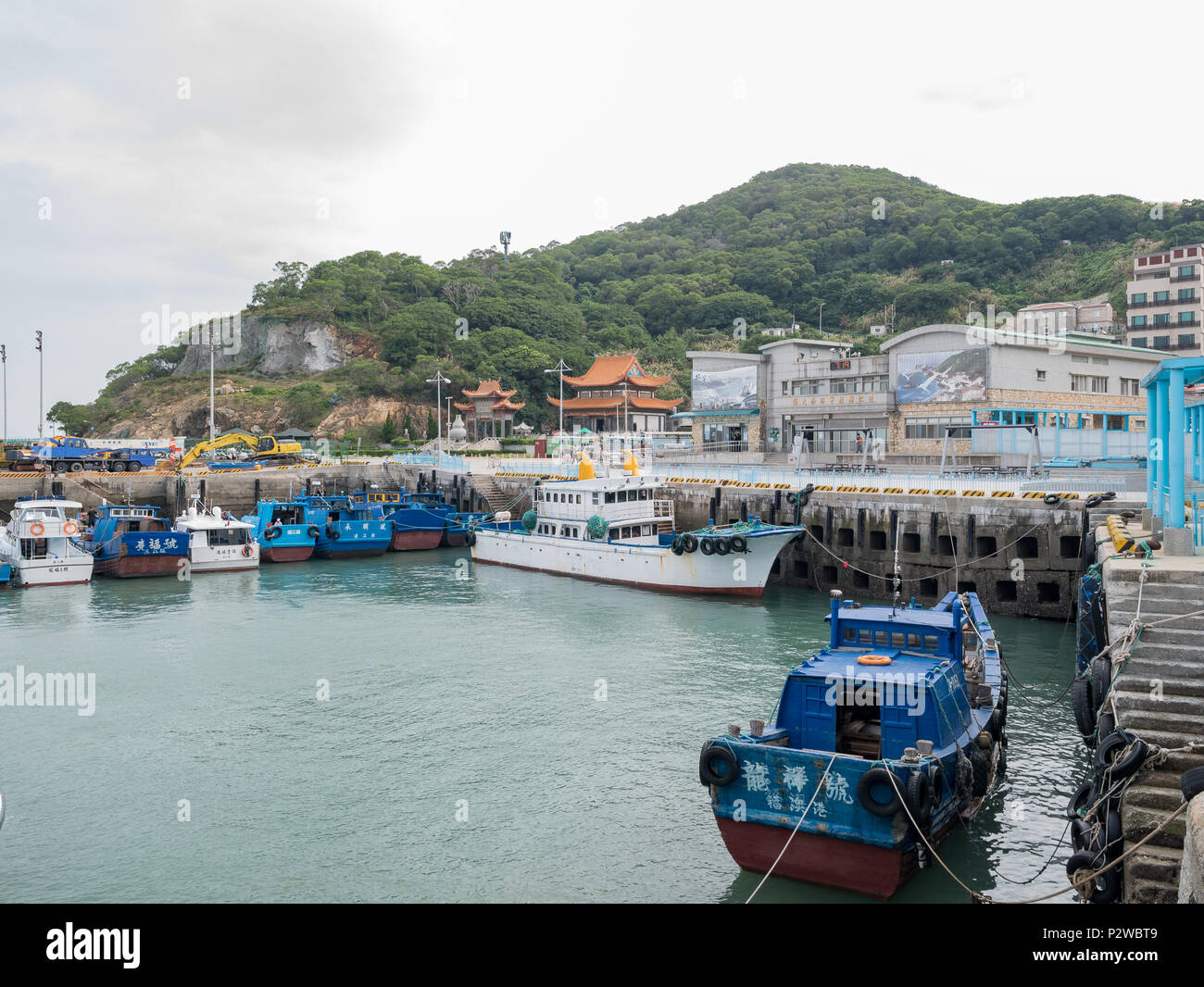 Matsu, JUN 2: Morgen Blick auf die Beigan Baisha Hafen am Jun 2, 2018 at Matsu, Taiwan Stockfoto