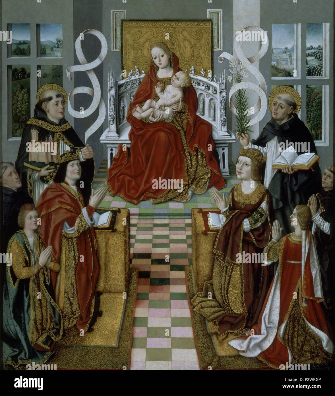 Spanish School. Die Jungfrau der Katholischen Könige. La Virgen de los Reyes Catolicos. 1490. Öl auf Holz? (123 x 112). Madrid, Prado Museum. Autor: Maestro de la Virgen de los Reyes Católicos (15.). Lage: Museo del Prado - PINTURA, MADRID, SPANIEN. Stockfoto