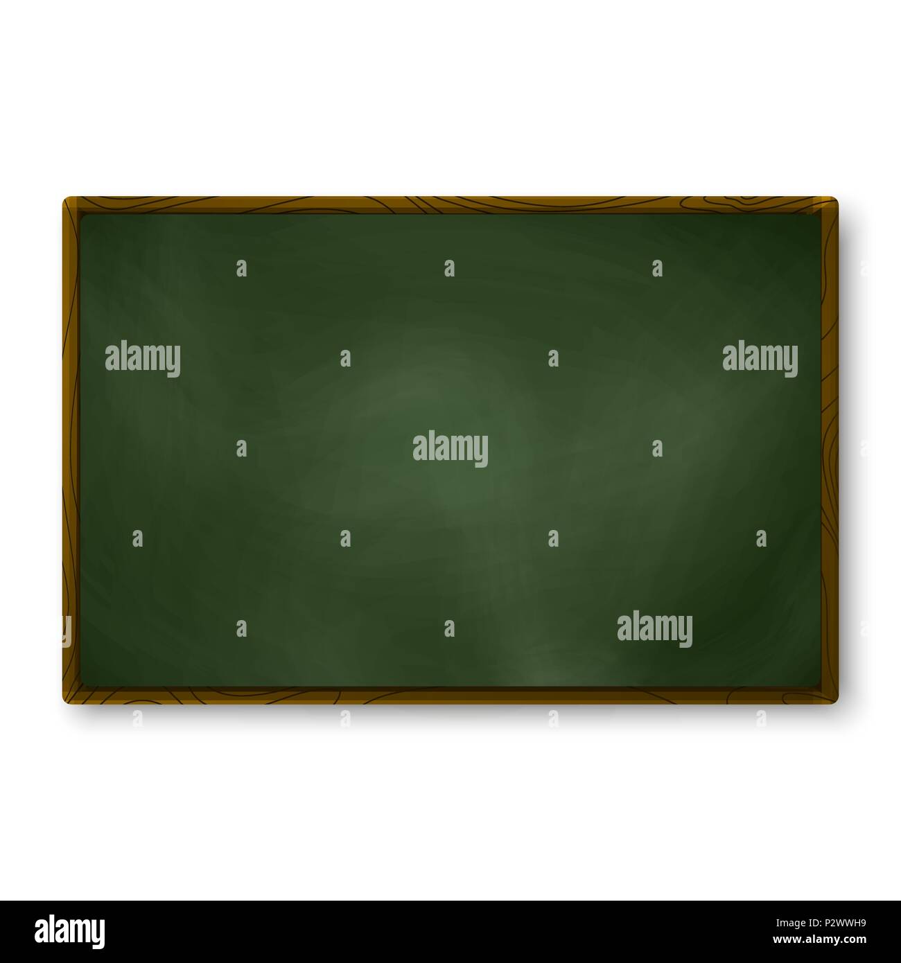 Leere Tafel dunkel grüne Farbe an der Wand. schiefertafel Vorlage. Schule Blackboard realistische Textur für Banner Hintergrund. Bildung und Lernen. Vec Stock Vektor