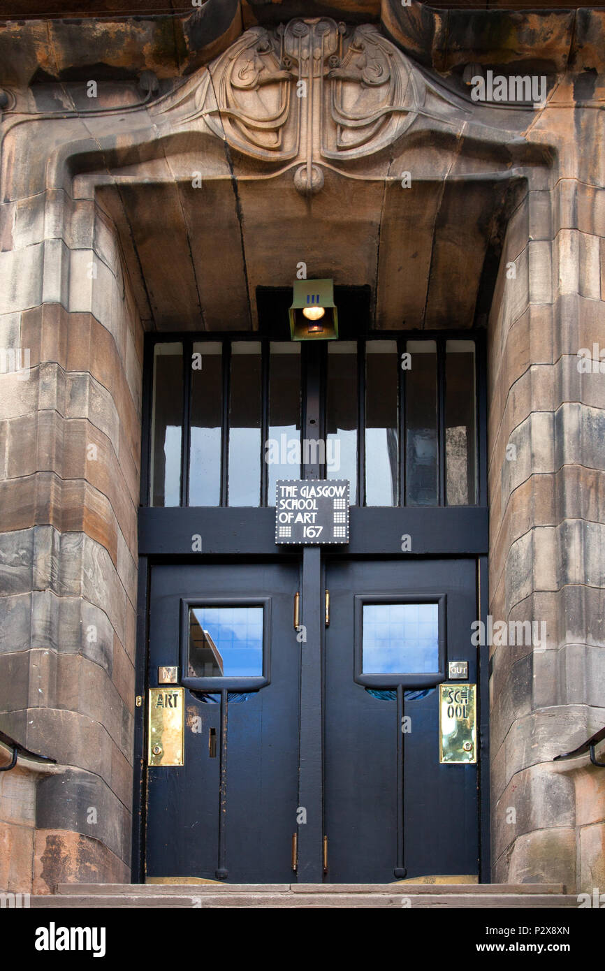 Eingang Schule Mackintosh Gebäude Stockfoto