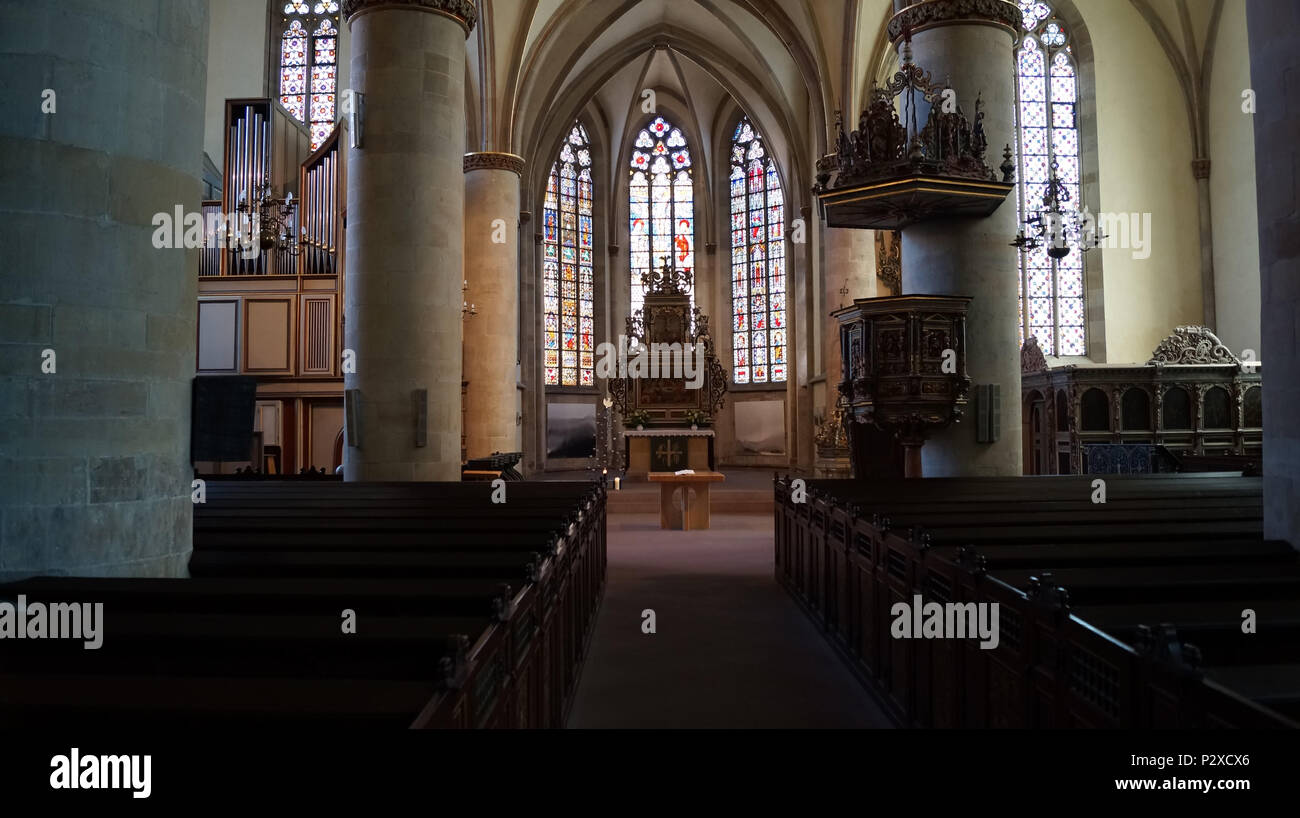 St. Johannis Herford Innenraum Stockfoto