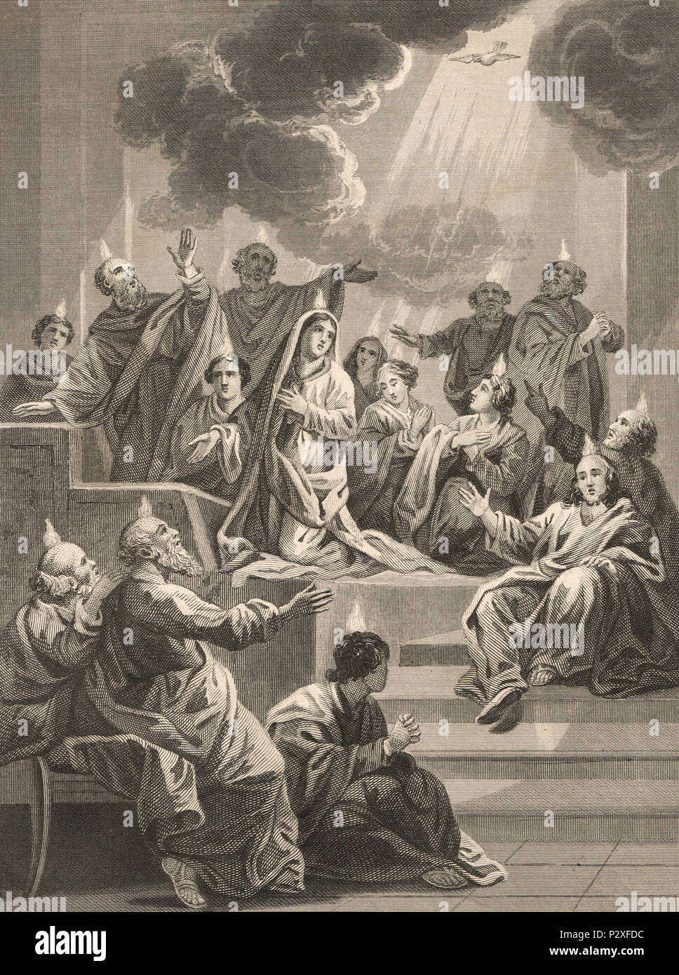 Die Herabkunft des Heiligen Geistes auf die Apostel Stockfoto