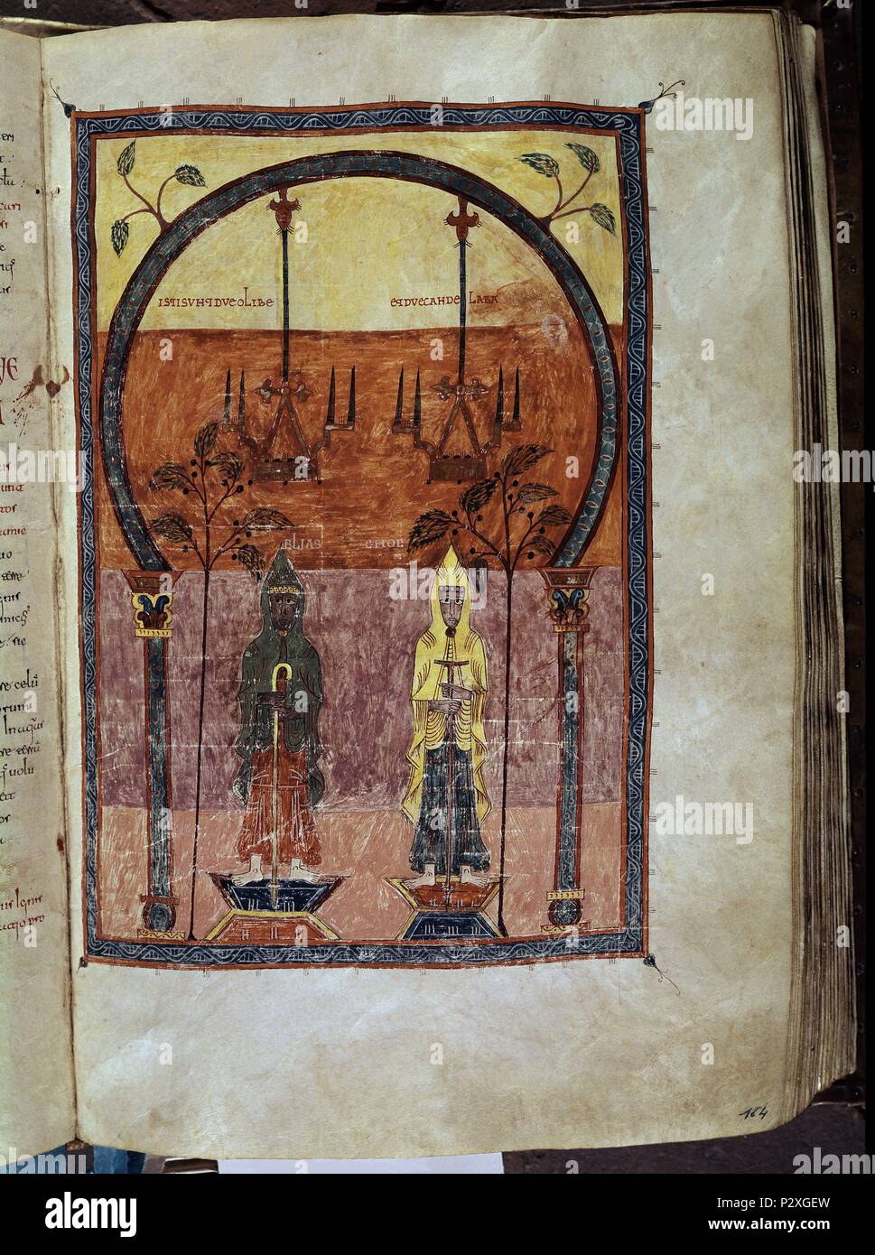 COMENTARIOS AL APOCALIPSIS - ELIAS Y ENOC. Autor: Beatus von Liébana (C. 730 - C. 798). Lage: CATEDRAL - ARCHIVO KAPITELKIRCHE, Alicante, Spanien. Stockfoto