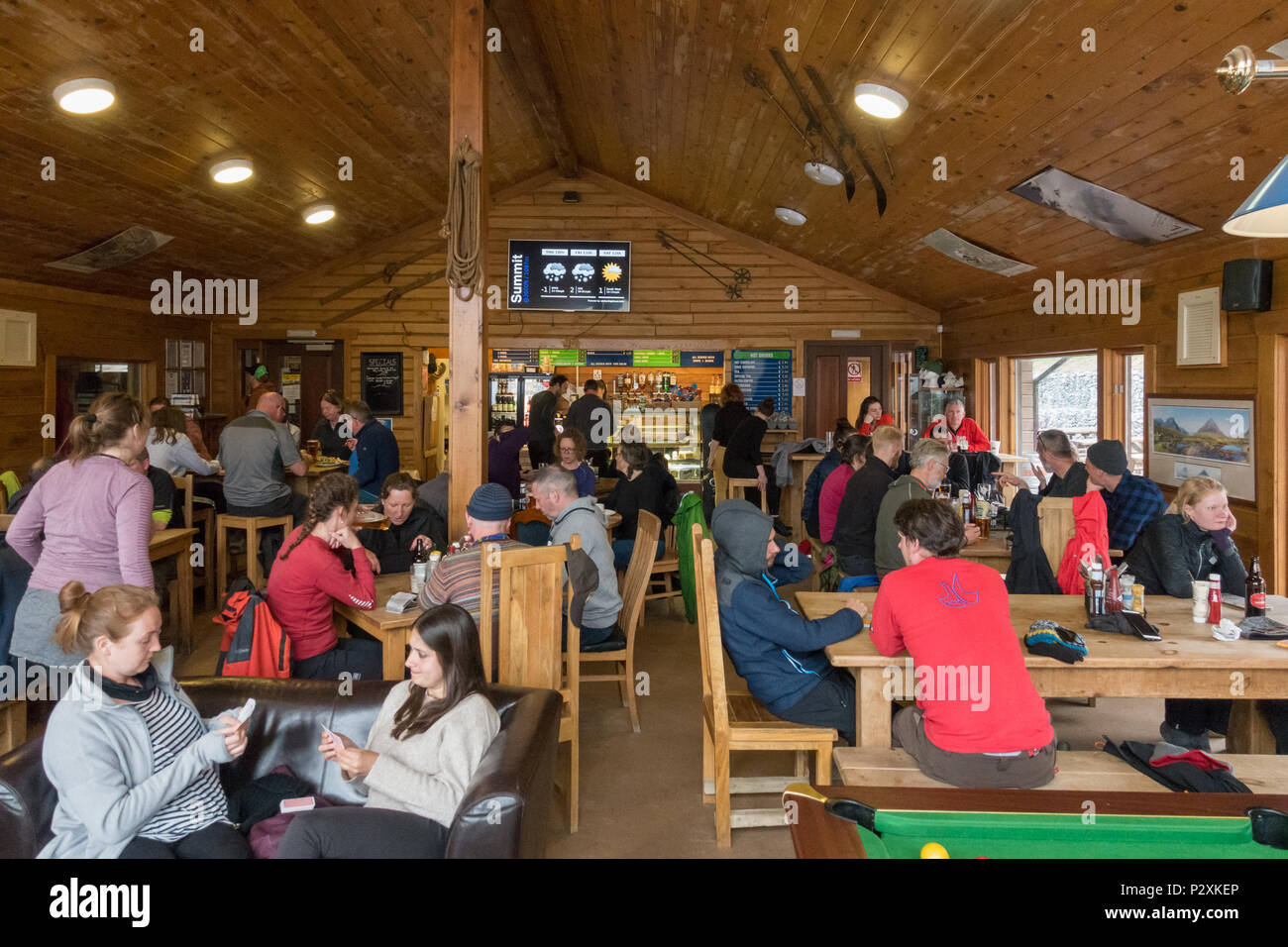 Glencoe Mountain Resort Cafe, Glen Coe, Schottland, Großbritannien Stockfoto