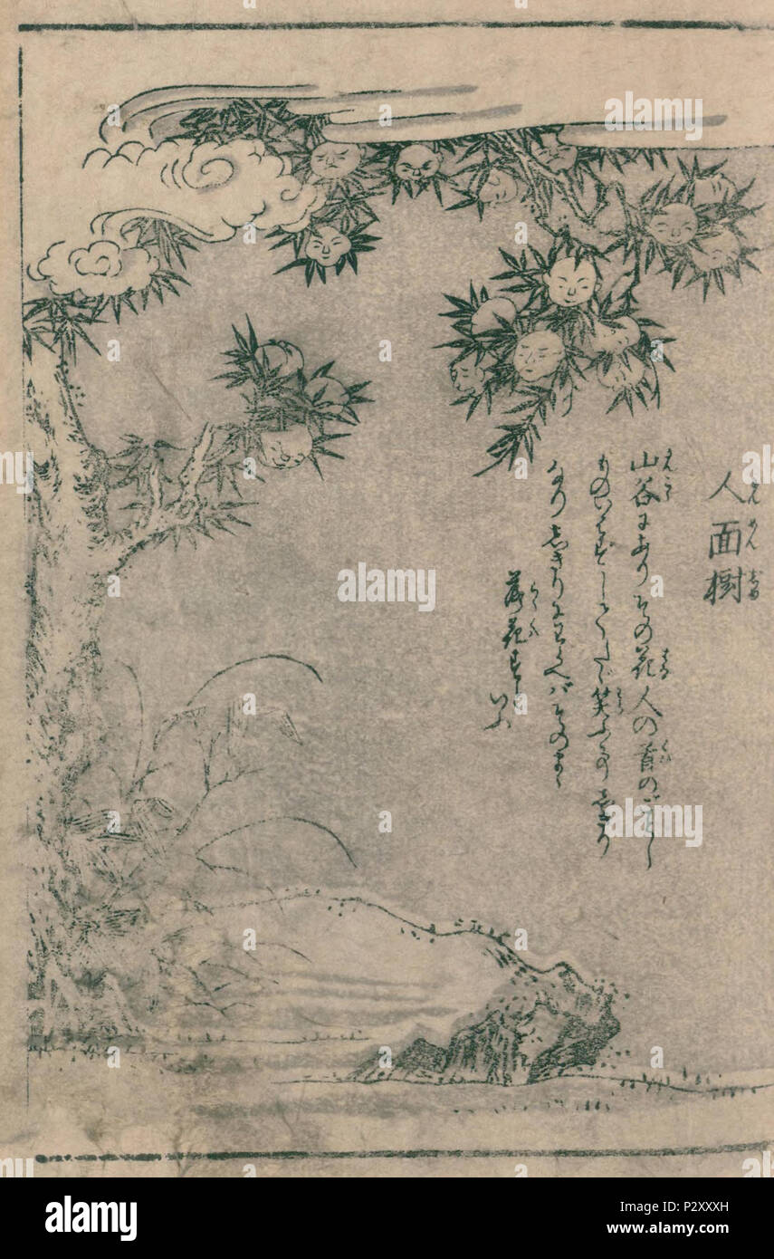 Jinmenju, Konjaku Hyakki Shūi First Volume Cloud, veröffentlicht ca. 1781, des japanischen Künstlers Sekien Toriyama ( 1712 - 1788 ) Stockfoto