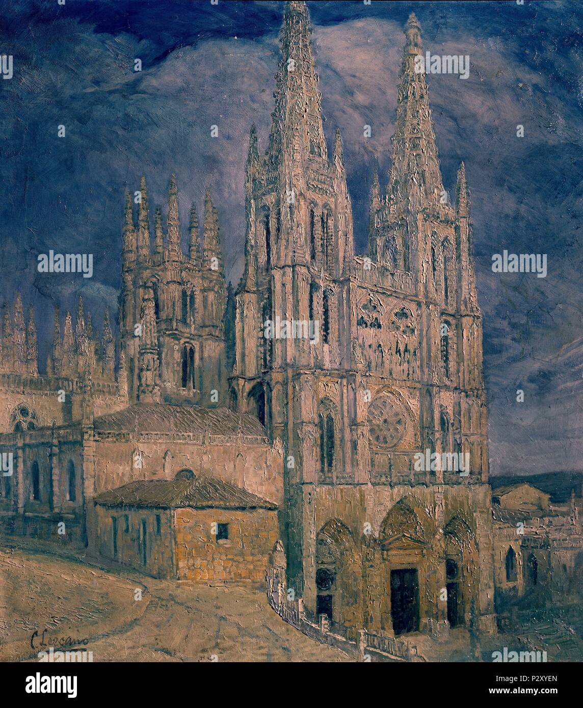 CATEDRAL DE BURGOS 1926. Autor: Carlos Lezcano (1871-1929). Lage: das Museo Reina Sofia - PINTURA, MADRID, SPANIEN. Stockfoto